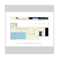 The barcelona pavilion, designed by ludwig mies van der rohe, was the german pavilion for the 1929 international exposition in barcelona. Mies Van Der Rohe Pavilion Drawing Poster