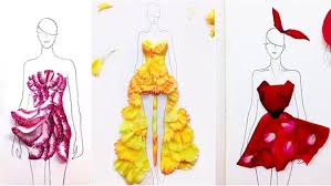 Gambar sketsa desain baju pesta sobsketsa. Kelopak Bunga Warna Warni Jadi Desain Fashion Modern Yang Mengagumkan Fashion Fimela Com