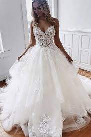 White Sweetheart Tulle Lace Long Prom Dress White Lace Evening Dress Ruffle Wedding Dress Bridal Dresses Lace White Wedding Dresses