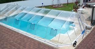 Dome Enclosures For In Ground Pools Extend The Swimming Season And Keep Out Insects And Debris Swimming Pool Enclosures Swimming Pools Inground Swimming Pools