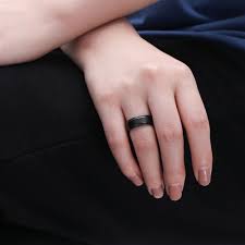 Brushed Tungsten Mens Wedding Bands Black Stepped Edge 6mm 8mm Mens Wedding Bands Tungsten Mens Wedding Bands Black Black Wedding Band