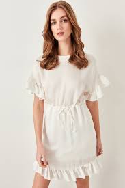 Ivory Handle Detail Dress Free Shipping Worldwide