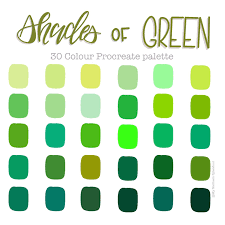 Procreate Colour Palette Shades Of Green 30 Colours Etsy In 2020 Green Colour Palette Green Palette Shades Of Green