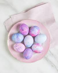Materials needed to decorate eggs: How To Dye Easter Eggs Using Shaving Cream Martha Stewart