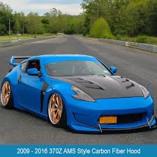 2009 2020 Nissan 370z Ams Style Carbon Fiber Hood Vis Racing Nissan 370z Nissan Z Cars Nissan 350z