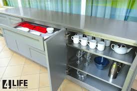 Handcrafted metal custom stainless bartops and countertops are built in a way to be the focal point of your kitchen or bar. Stainless Steel 98x24x1 In Outdoor Kitchen Countertop 4 Life Outdoor Inc