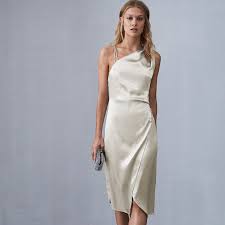 Positano Silver Strappy Cocktail Dress Reiss