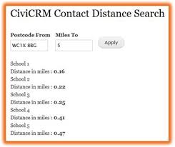 I am currently calculating the driving distance between two points on one of my wordpress websites inside of a function. Drupal Views Civicrm Contact Distance Search With A Map Civicrm