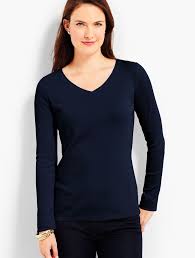 And it's not just the fabric used that. Pima Cotton Long Sleeve V Neck Tee Talbots