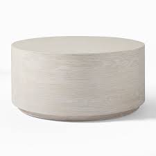 The listing shows very visible stripes. Volume Round Drum Coffee Table Wood