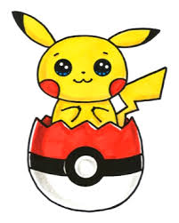 Pikachu In Pokeball Easter Egg Cute Kawaii Drawings Pikachu Drawing Cute Drawings