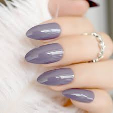 60x pointed stiletto false nails full cover fake natural opaque tips 💖free glue. 24pcs Shinning Uv Gel Stiletto Nails Almond Design Dark Purple Medium Sharp Acrylic Fake Nail For Finger Patch Decoration 301p False Nails Aliexpress