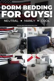 Dorm Room Bedding For Guys Our Boys Dorm Room Styles Feature Navy Grey Red And Black Options Neutral Manly Dorm Room Bedding Boys Dorm Room Guy Dorm Rooms