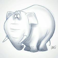 Pin By Sherin Cooper On Zeichenideen Animal Caricature Elephant Sketch Elephant Illustration