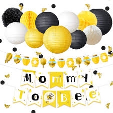 4.8 out of 5 stars. Amazon Com Nicrolandee Honey Bee Party Decorations Yellow Black Mommy To Bee Card Banner Garland Paper Lanterns Honeycomb Ball 50g Glitter Bumble Bee Confetti For Bumblebee Themed Party Birthday Baby Shower Health