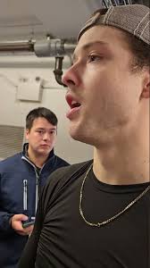 Maine freshman forward Thomas Pichette after his first collegiate goal in a  win over Stonehill