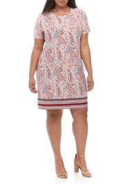Kim Rogers Plus Size Short Sleeve Printed Dress Women S Plus Size Shorts Plus Size Outfits Plus Size Shorts