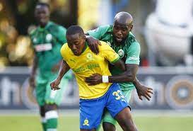 Amazulu's mulenga tries a high drive with his left foot, but it flies high and wide to the left. R5 Ao1athu7jm