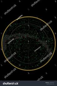 Northern Hemisphere Constellations Star Map Science Stock