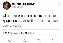 I Swear Rock Paper Scissors Is The Only Reason Any Of These Groups Are Still Here Today Kpop Funny Kpop Memes Rock Paper Scissors