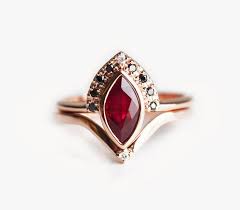 Ruby Engagement Ring Ruby Wedding Set Ruby Diamond Ring Marquise Ruby Ring Rose Gold Ru Ruby Wedding Rings Birthstone Engagement Rings Ruby Engagement Ring