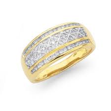 9ct Gold Diamond Wide Ring Gold Diamond Wide Rings Diamond