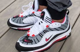 Nike Wmns Air Max 98 Solar Red Releasing This Week Kicksonfire Com Sneakers Men Fashion Nike Air Shoes Hype Shoes