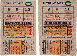 Baseball 1928 World Series Games One Two Ticket Stubs 2 A Single Ticket Stub For Both Game One And Baseball Ticket Baseball Posters World Series Tickets