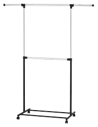Check spelling or type a new query. Mainstays 2 Tier Chrome Adjustable Garment Rack Silver Black Walmart Com Walmart Com