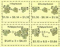operations with decimals modeling relate adding subtracting multiplying and dividing decimals to money decimal operations decimals conceptual understanding