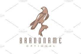 Art Birds Of Prey Logo For Sale Only 29 Animal Art Elegant Brown Eagle Fly Wild Bird Illustration Memorable Feather Wings Hand Animal Logo Prey Logo Design Template