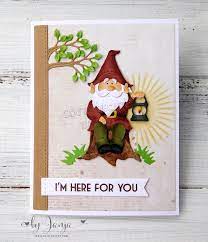 Cottagecutz Dies Gnome On Tree Stump Tree With Tire Swing Handmade Paper Crafts Card Toppers Cards Handmade