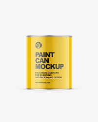 Download Glossy Paint Can Mockup In Can Mockups On Yellow Images Object Mockups PSD Mockup Templates