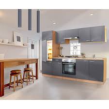 Respekta Kuchenzeile Kb270bge Breite 270 Cm Mit Elektrogeraten Grau In 2020 Kuchenzeilen Kuche Block Kuche