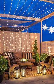 White Christmas Lights Backyard Simple Decoration Ideas Interior Design Home Design Decorat Small Outdoor Spaces Apartment Patio Decor Outdoor Space Design