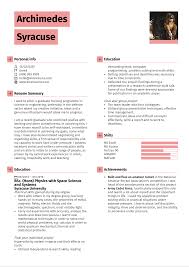 Student Resume Physics Kickresume