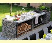 Outdoor Kuche Aus Steinkorben Mit Eingepassten Arbeitsplatten Gabionen Design Fur Aussenkuche Und Outdoor Kuche