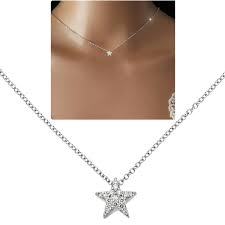 Halskette 585 Echt Weissgold Diamant Anhanger Stern 14 Karat Damen Collier Neu Ebay