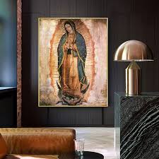 The Day Of The Virgin Of Guadalupe In Mexico Posters And Prints Canvas Wall Art Canvas Portrait Picture For Living Room Decor Painting Calligraphy Aliexpress