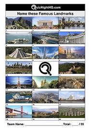Name These Famous Landmarks Landmarks Quiz Famous Landmarks Pub Quiz Questions