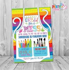 Art Paint Party Invitations Printable Birthday Invitation Colorful Kids Invite W Rainbow C Art Birthday Invitations Paint Party Invitations Art Themed Party