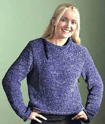 This Beginner Level Sweater Knitting Pattern Creates A Simple Shape With A Touch Of Fun In Th Split Neck Sweater Sweater Pattern Easy Sweater Knitting Patterns