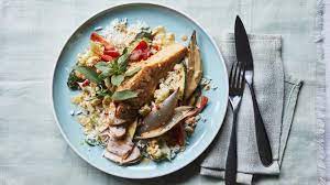 Thai Style Salmon With Roasted Vegetables Recipe Recipe Easy Salmon Recipes Vegetable Recipes Roasted Vegetables