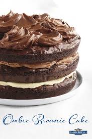 Our Ombre Brownie Cake Tastes As Good As It Looks Intensely Flavored Chocolate Brownie Is Stacked With Brownie Cake Recipe Chocolate Brownie Cake Brownie Cake