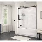 Halo 56 5 to 59 in  W x 59 in  H Frameless Reversible Sliding Bathtub Door in Matte B    139398-900-340-000 MAAX