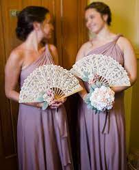 Wedding fans instead of bouquets. Custom Bridesmaid S Fans By Rowanackerley On Etsy 40 00 Bridesmaid Bouquet Alternatives Unique Wedding Bouquet Alternative Bouquet