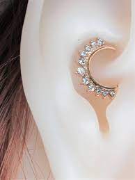 Rose Gold Plated Daith Piercing Bendable Ring 16g 8mm Inside Etsy Silver Ear Cuff Daith Piercing Daith Jewelry