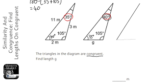 Similarity And Congruence Find Lengths On Congruent Triangles Grade 3 Gcse Maths Revision Youtube