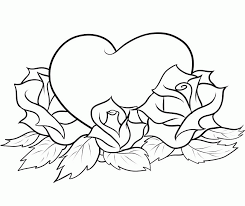 Keep your kids busy doing something fun and creative by printing out free coloring pages. Roses And Hearts Coloring Pages Coloring Home
