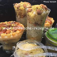 Le monde culinaire de samia 25/04/20 13:44. Mesfouf Mit Pudding Le Monde De Jacey Tunesische Kuche Essen Lebensmittel Essen Pudding